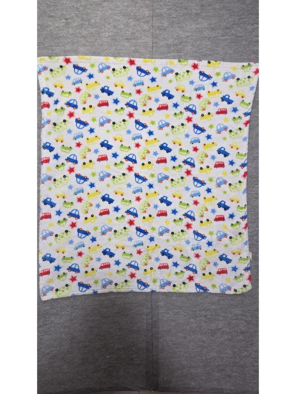 Swiggles Plush Baby Blanket Cars Trucks Stars White Security Blanket